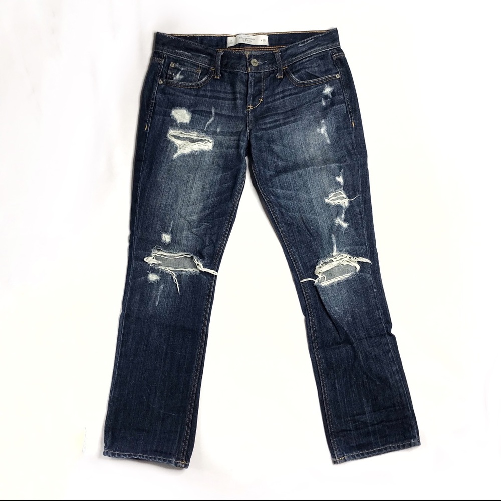 Abercrombie and Fitch Ripped Crop Jeans Size 2 / 26 - Picture 2 of 11